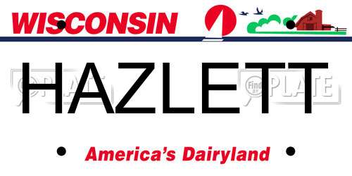 HAZLETT Wisconsin License Plate