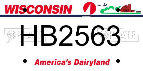 HB2563 Wisconsin License Plate