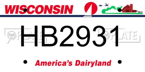 HB2931 Wisconsin License Plate