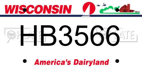 HB3566 Wisconsin License Plate