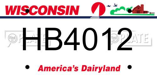 HB4012 Wisconsin License Plate