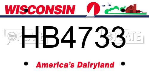 HB4733 Wisconsin License Plate