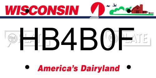 HB4B0F Wisconsin License Plate