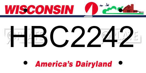 HBC2242 Wisconsin License Plate