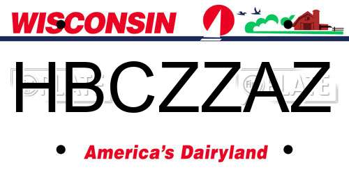 HBCZZAZ Wisconsin License Plate