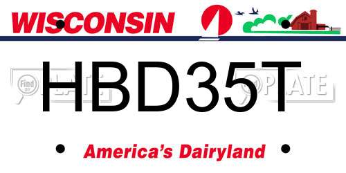 HBD35T Wisconsin License Plate