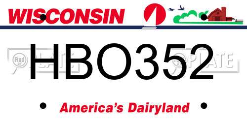 HBO352 Wisconsin License Plate