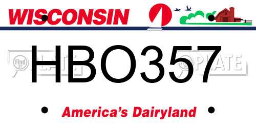HBO357 Wisconsin License Plate