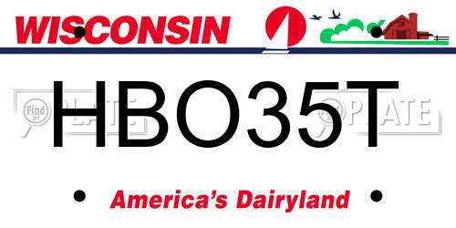HBO35T Wisconsin License Plate