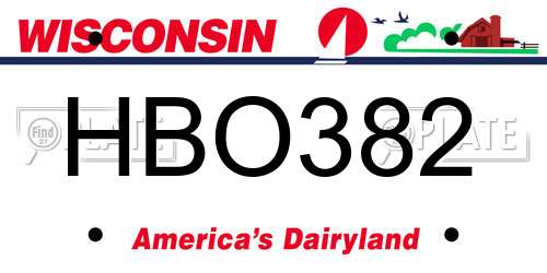 HBO382 Wisconsin License Plate
