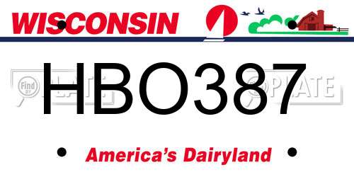 HBO387 Wisconsin License Plate