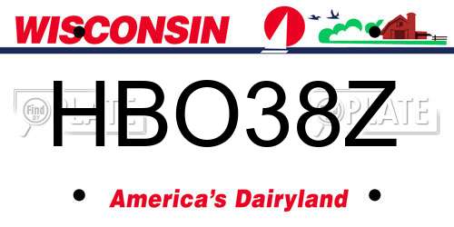 HBO38Z Wisconsin License Plate