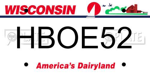 HBOE52 Wisconsin License Plate