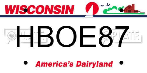 HBOE87 Wisconsin License Plate