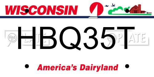 HBQ35T Wisconsin License Plate