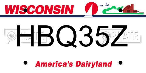 HBQ35Z Wisconsin License Plate