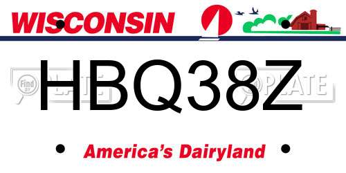 HBQ38Z Wisconsin License Plate