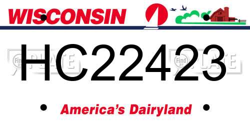 HC22423 Wisconsin License Plate