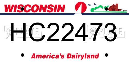 HC22473 Wisconsin License Plate