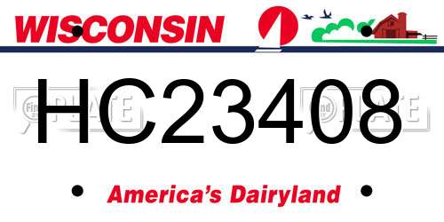 HC23408 Wisconsin License Plate