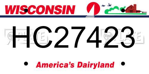 HC27423 Wisconsin License Plate
