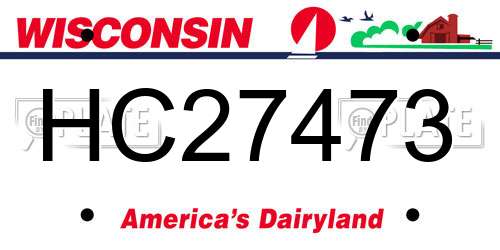 HC27473 Wisconsin License Plate