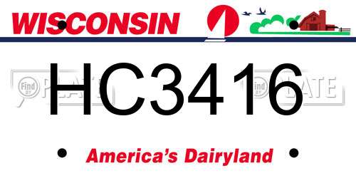 HC3416 Wisconsin License Plate