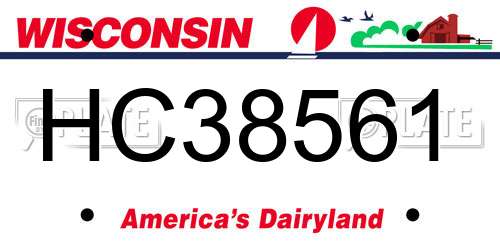 HC38561 Wisconsin License Plate