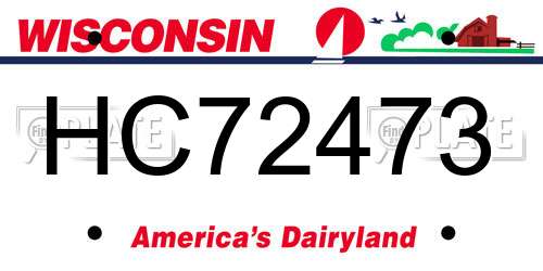 HC72473 Wisconsin License Plate