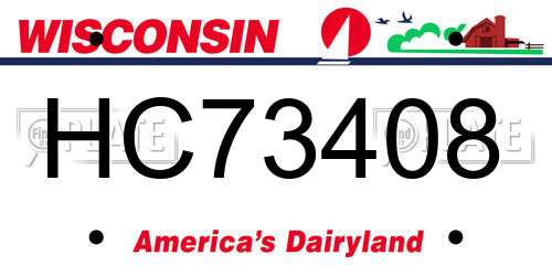 HC73408 Wisconsin License Plate