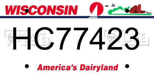 HC77423 Wisconsin License Plate