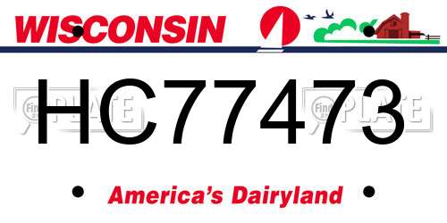 HC77473 Wisconsin License Plate