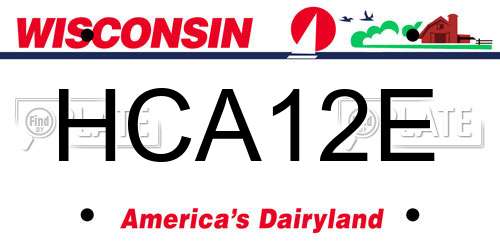 HCA12E Wisconsin License Plate