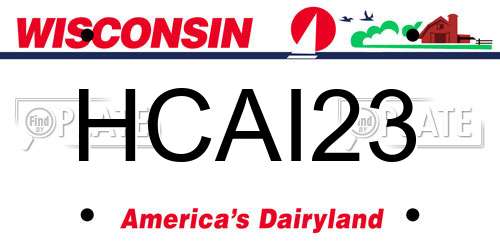 HCAI23 Wisconsin License Plate
