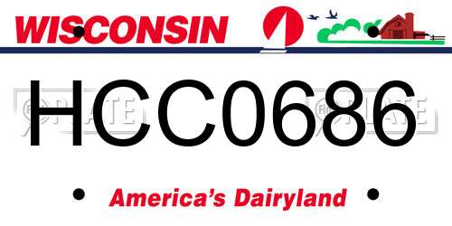 HCC0686 Wisconsin License Plate