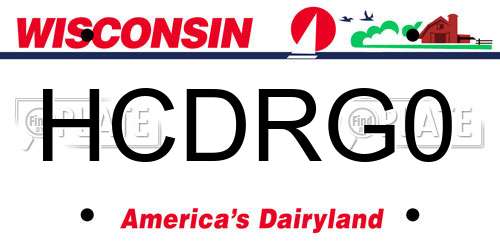 HCDRG0 Wisconsin License Plate