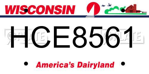 HCE8561 Wisconsin License Plate