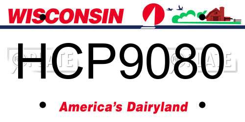 HCP9080 Wisconsin License Plate