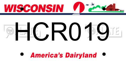 HCR019 Wisconsin License Plate
