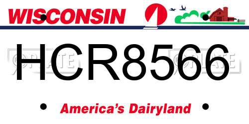 HCR8566 Wisconsin License Plate