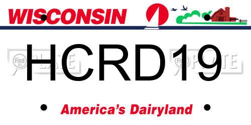 HCRD19 Wisconsin License Plate