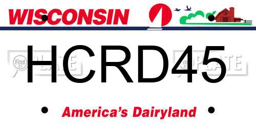HCRD45 Wisconsin License Plate