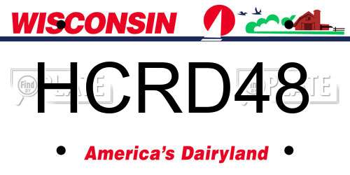 HCRD48 Wisconsin License Plate