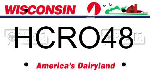 HCRO48 Wisconsin License Plate