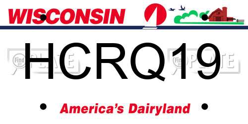 HCRQ19 Wisconsin License Plate