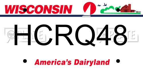 HCRQ48 Wisconsin License Plate