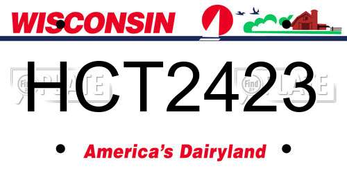 HCT2423 Wisconsin License Plate