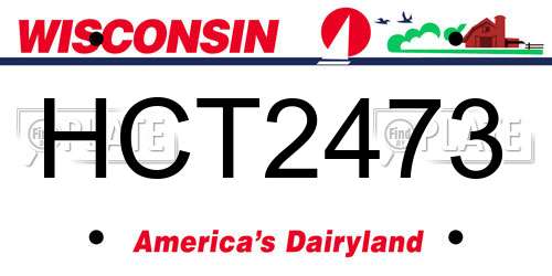 HCT2473 Wisconsin License Plate