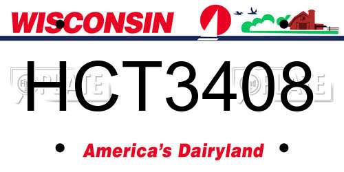 HCT3408 Wisconsin License Plate