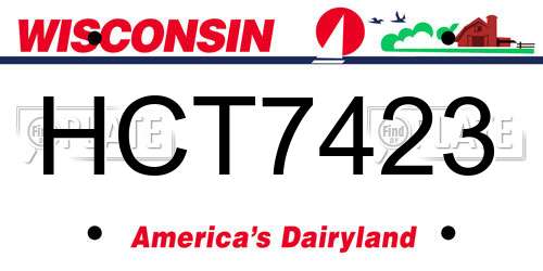HCT7423 Wisconsin License Plate
